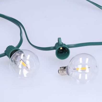 Brilagi - LED udendørs dekorationskæde GIRLANDA 25xE12/0,8W/230V 20m grøn IP44 varm hvid