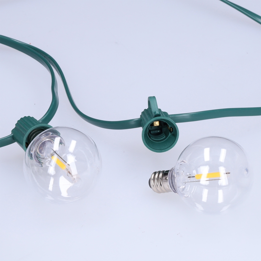 Brilagi - LED udendørs dekorationskæde GIRLANDA 25xE12/0,8W/230V 20m grøn IP44 varm hvid