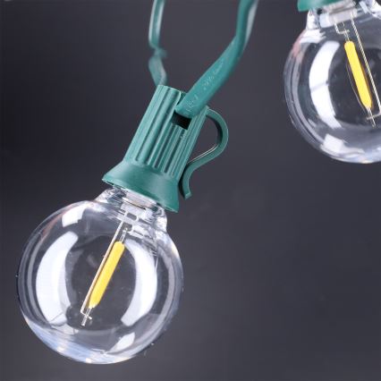 Brilagi - LED udendørs dekorationskæde GIRLANDA 25xE12/0,8W/230V 20m grøn IP44 varm hvid