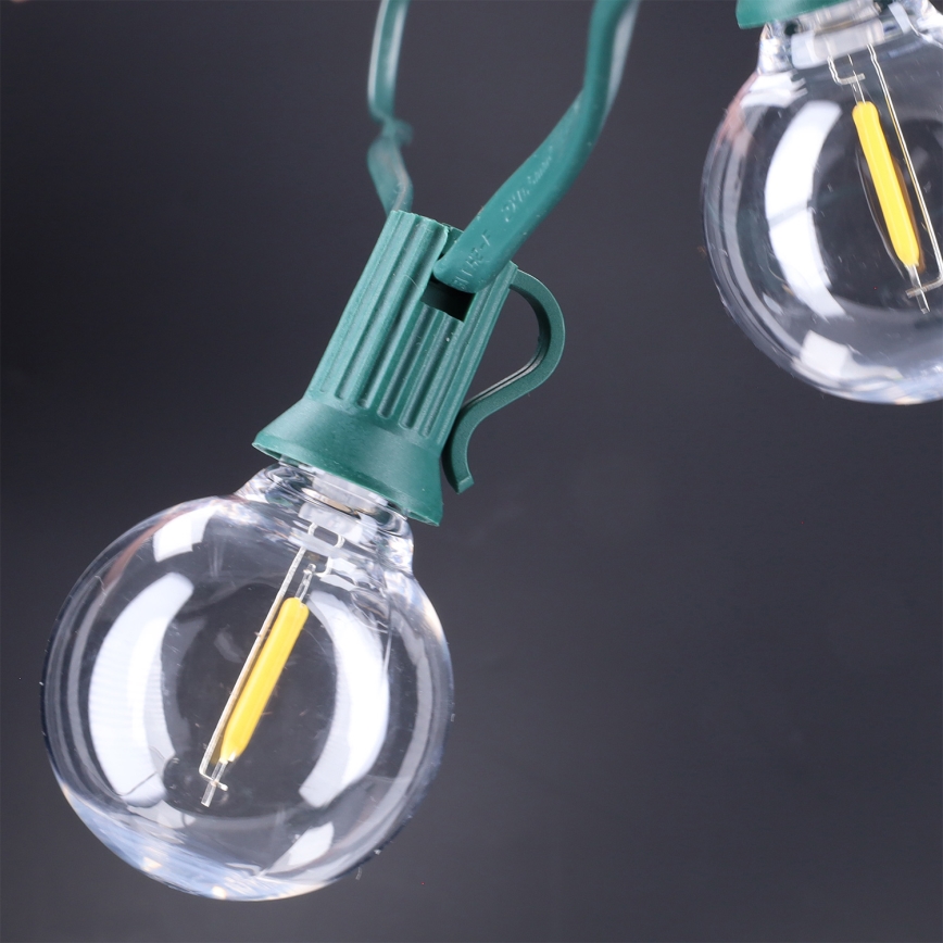 Brilagi - LED udendørs dekorationskæde GIRLANDA 25xE12/0,8W/230V 20m grøn IP44 varm hvid