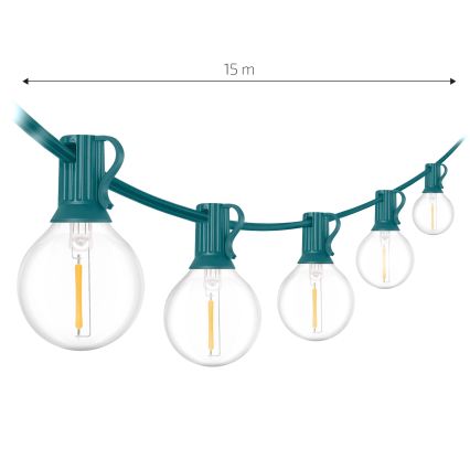 Brilagi - LED udendørs dekorationskæde GIRLANDA 25xE12/0,8W/230V 20m grøn IP44 varm hvid