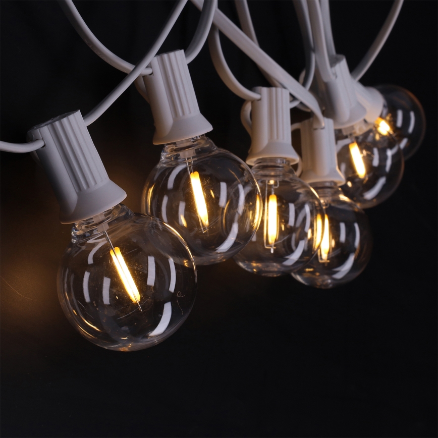 Brilagi - LED udendørs dekorationskæde GIRLANDA 25 x E12 / 0,8 W / 230 V 20 m hvid IP44 varm hvid