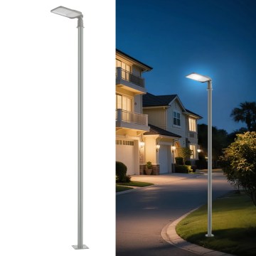 Brilagi - LED udendørs gadelampe med 3 m mast og justerbart led URBANLIGHT LED/100W/230V grå IP65