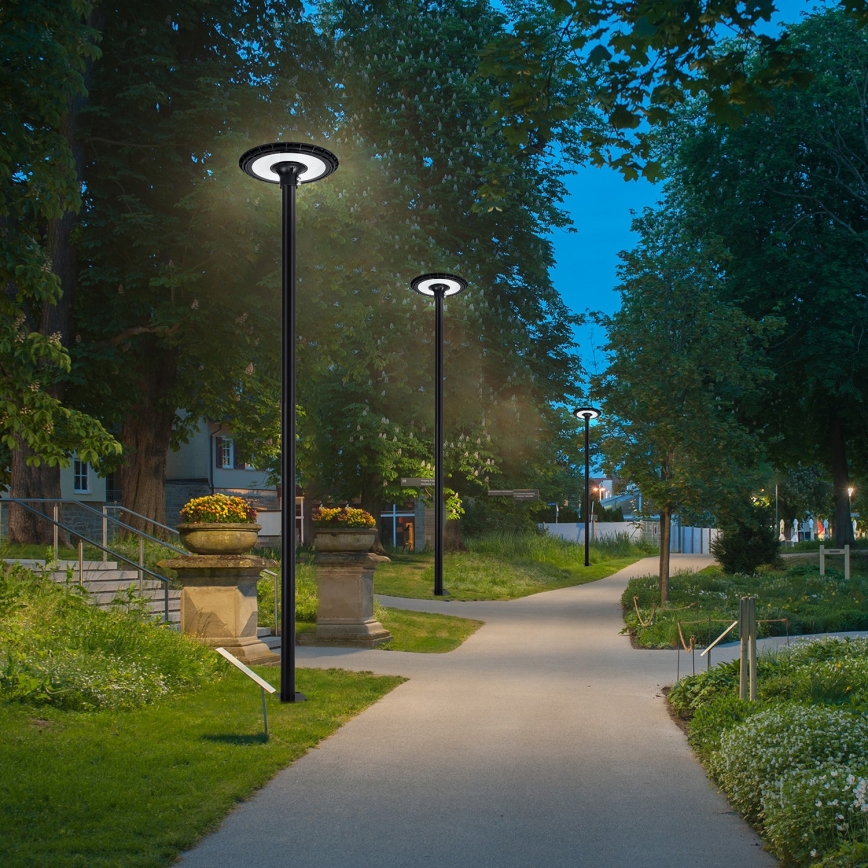 Brilagi - LED udendørs gadelampe med 3 m mast URBANSPARK LED/120W/230V sort IP65