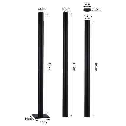 Brilagi - LED udendørs gadelampe med 3 m mast URBANSPARK LED/120W/230V sort IP65