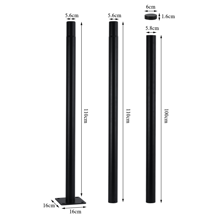 Brilagi - LED udendørs gadelampe med 3 m mast URBANSPARK LED/120W/230V sort IP65
