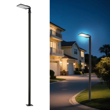 Brilagi - LED udendørs gadelampe med 3 m stolpe og leddet arm URBANLIGHT LED/100W/230V sort IP65