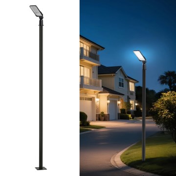 Brilagi - LED udendørs gadelampe med 3 m stolpe og leddet arm URBANLIGHT LED/50W/230V sort IP65