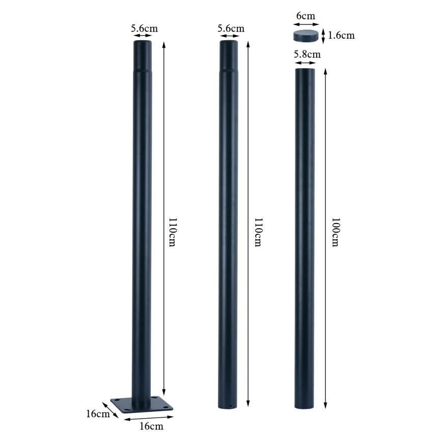 Brilagi - LED udendørs gadelampe med 3 m stolpe URBANSPARK LED/120W/230V antracit IP65