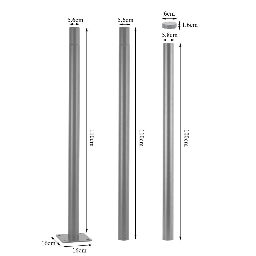 BRILAGI - LED Udendørs gadelampe med mast 3 m URBANSPARK LED/120W/230V grå IP65