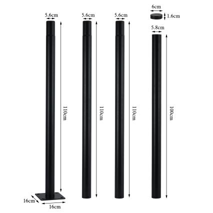Brilagi - LED udendørs gadelampe med 4 m mast URBANSPARK LED/120W/230V sort IP65