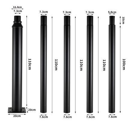 Brilagi - LED udendørs gadelampe med 5 m mast URBANSPARK LED/120W/230V sort IP65