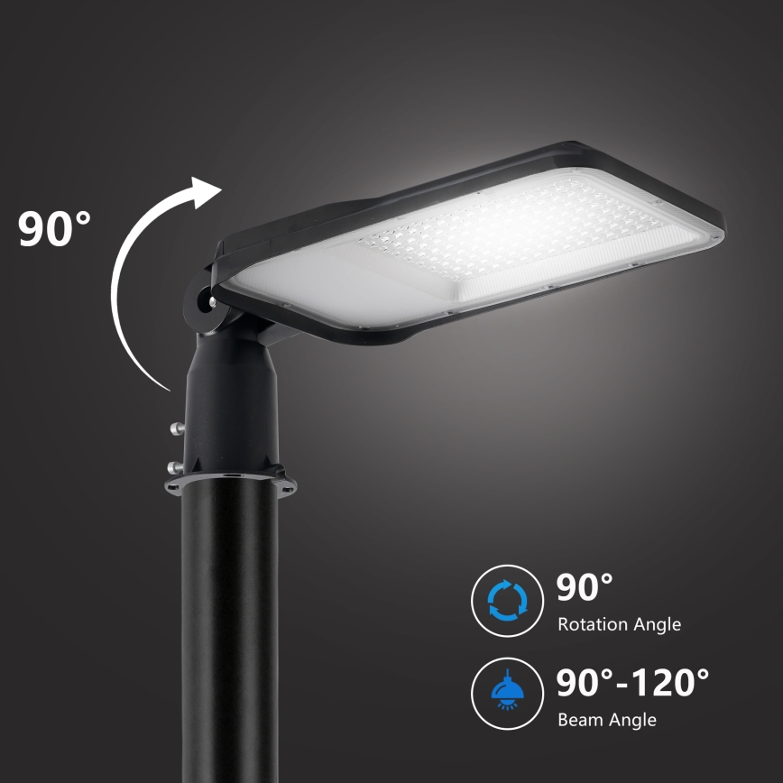 Brilagi - LED udendørs gadelampe med justerbart led URBANLIGHT LED/100W/230V sort IP65