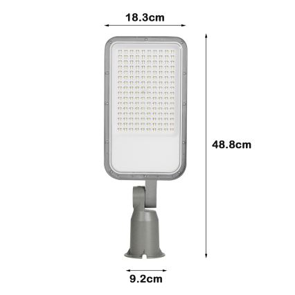 Brilagi - LED udendørs gadelampe med drejefunktion URBANLIGHT LED/100W/230V grå IP65