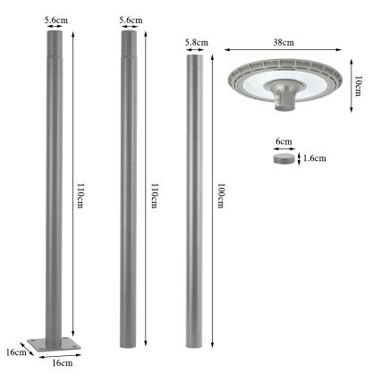 Brilagi - LED udendørs gadelampe URBANSPARK LED/120W/230V grå IP65