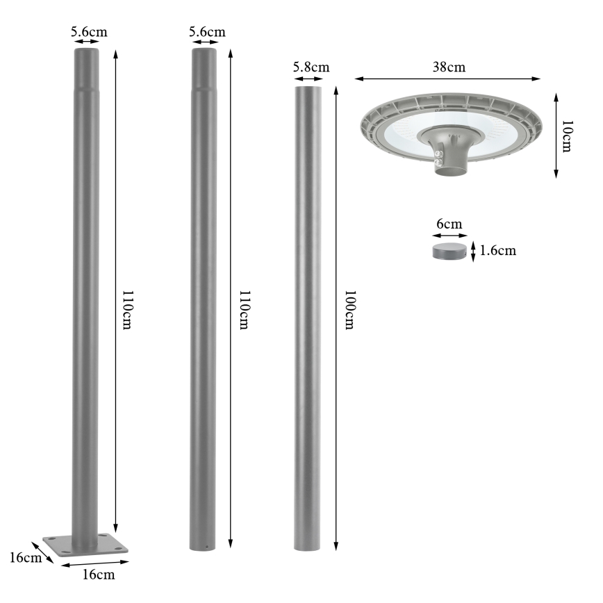 Brilagi - LED udendørs gadelampe URBANSPARK LED/120W/230V grå IP65