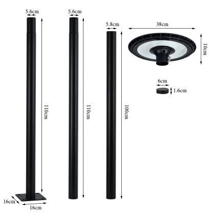 Brilagi - LED udendørs gadelampe URBANSPARK LED/120W/230V sort IP65