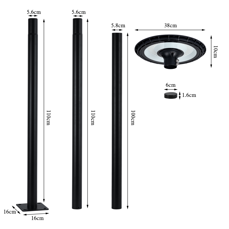 Brilagi - LED udendørs gadelampe URBANSPARK LED/120W/230V sort IP65