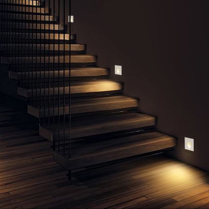 Brilagi - LED udendørs indbygningsarmatur STAIRDOT LED/2W/230V hvid IP65 firkantet