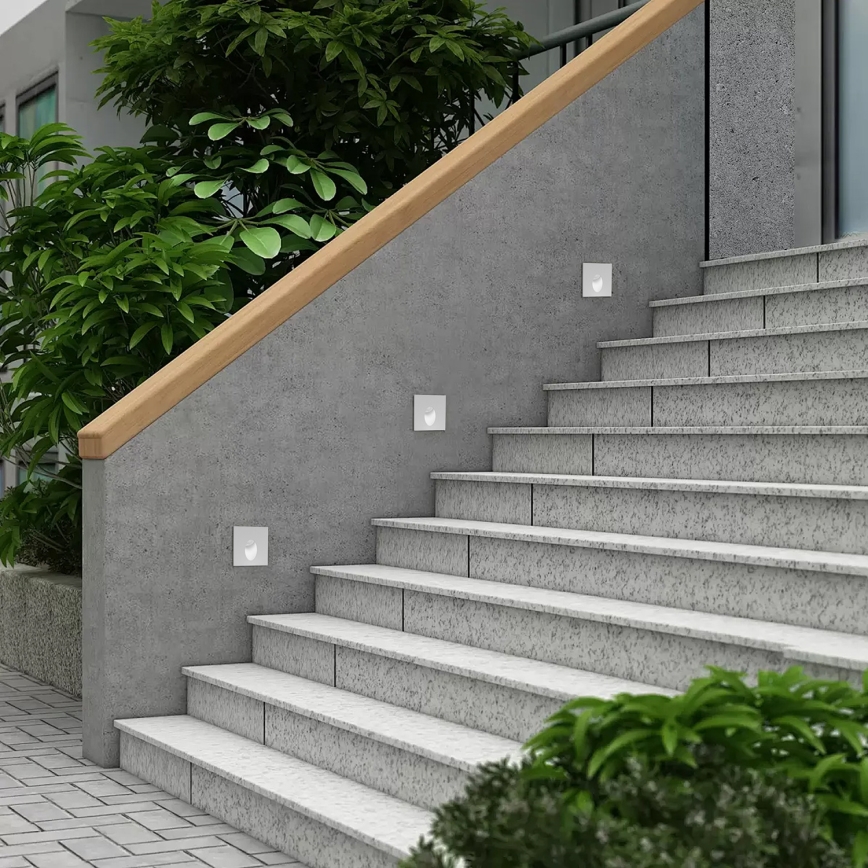 Brilagi - LED udendørs indbygningsarmatur STAIRDOT LED/2W/230V hvid IP65 firkantet