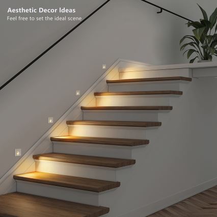 Brilagi - LED udendørs indbygningsarmatur STAIRDOT LED/2W/230V hvid IP65 firkantet