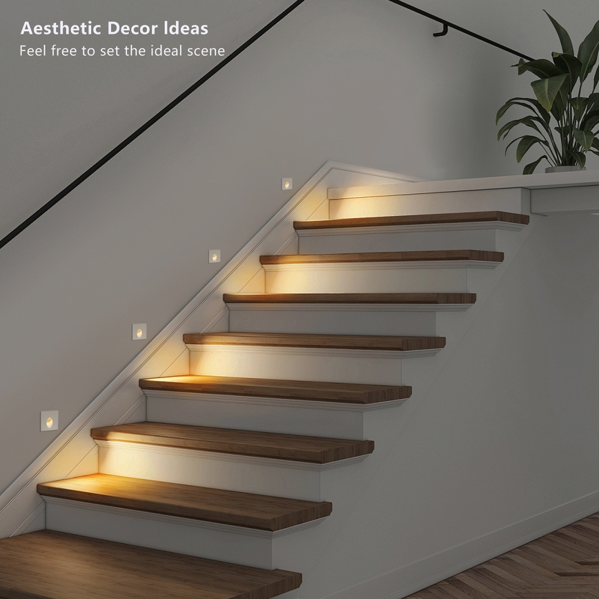 Brilagi - LED udendørs indbygningsarmatur STAIRDOT LED/2W/230V hvid IP65 firkantet