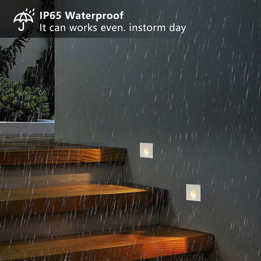 Brilagi - LED udendørs indbygningsarmatur STAIRDOT LED/2W/230V hvid IP65 firkantet