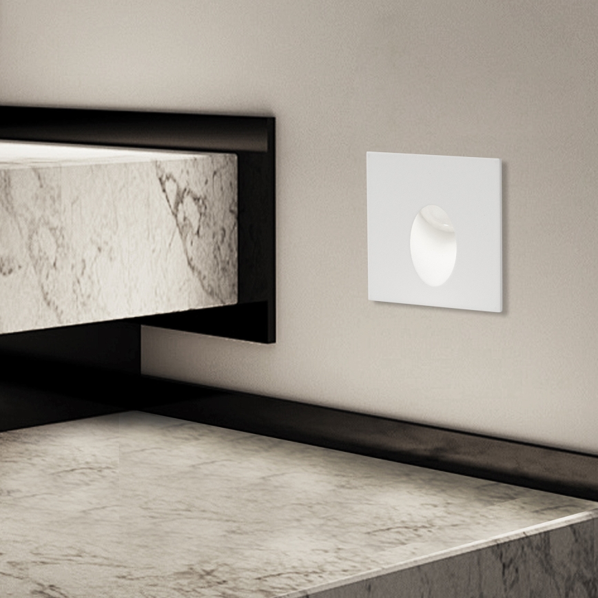 Brilagi - LED udendørs indbygningsarmatur STAIRDOT LED/2W/230V hvid IP65 firkantet