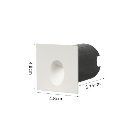 Brilagi - LED udendørs indbygningsarmatur STAIRDOT LED/2W/230V hvid IP65 firkantet