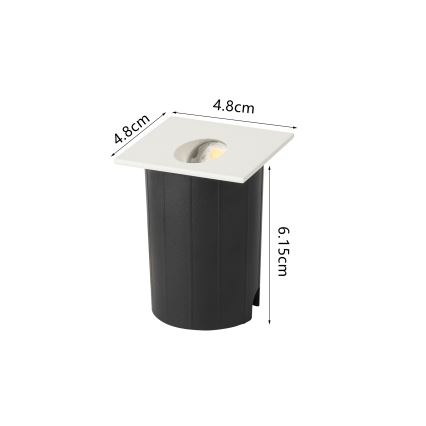 Brilagi - LED udendørs indbygningsarmatur STAIRDOT LED/2W/230V hvid IP65 firkantet