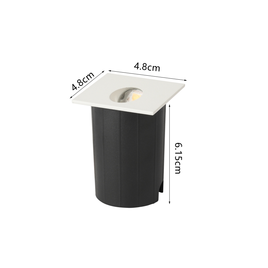 Brilagi - LED udendørs indbygningsarmatur STAIRDOT LED/2W/230V hvid IP65 firkantet