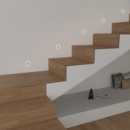 Brilagi - LED udendørs indbygningsarmatur STAIRDOT LED/2W/230V hvid IP65 rund