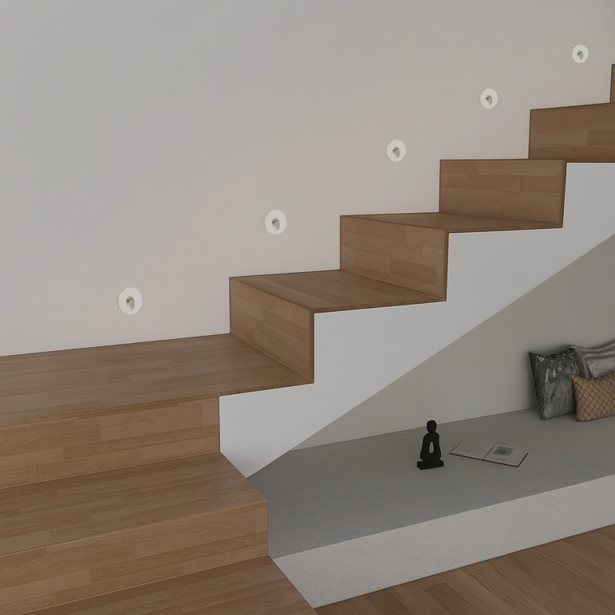 Brilagi - LED udendørs indbygningsarmatur STAIRDOT LED/2W/230V hvid IP65 rund