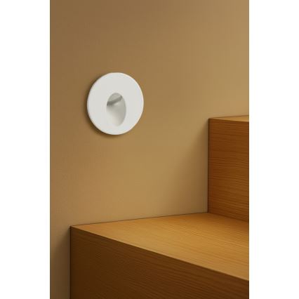 Brilagi - LED udendørs indbygningsarmatur STAIRDOT LED/2W/230V hvid IP65 rund