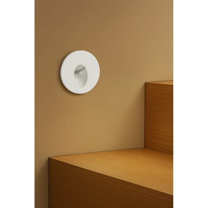 Brilagi - LED udendørs indbygningsarmatur STAIRDOT LED/2W/230V hvid IP65 rund