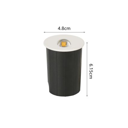 Brilagi - LED udendørs indbygningsarmatur STAIRDOT LED/2W/230V hvid IP65 rund