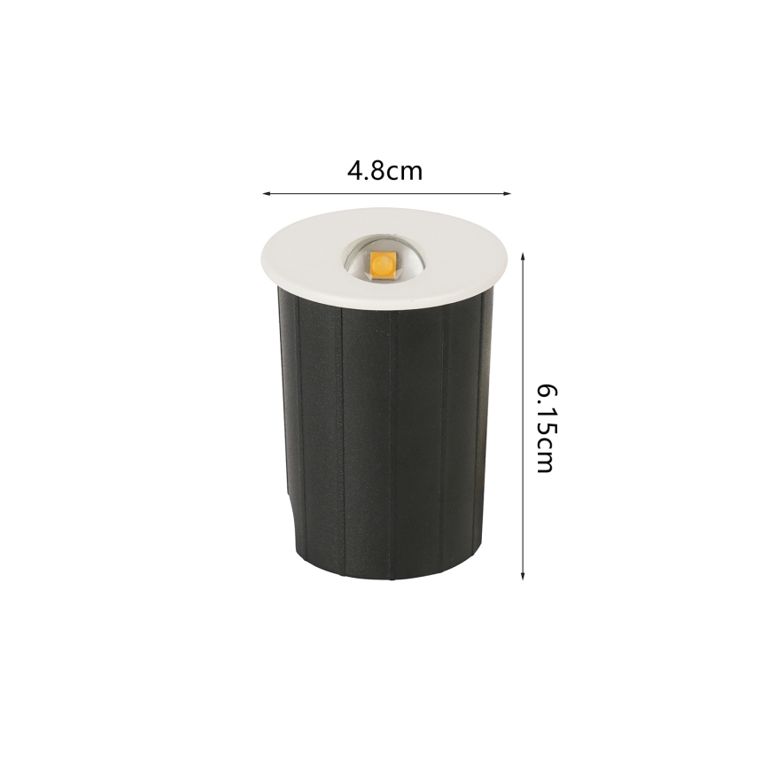 Brilagi - LED udendørs indbygningsarmatur STAIRDOT LED/2W/230V hvid IP65 rund