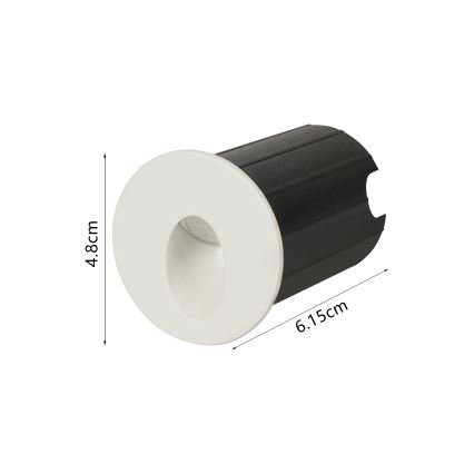 Brilagi - LED udendørs indbygningsarmatur STAIRDOT LED/2W/230V hvid IP65 rund