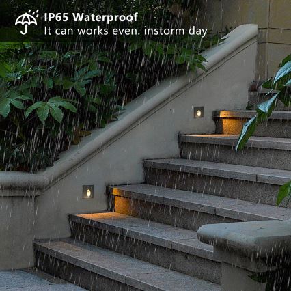 Brilagi - LED udendørs indbygningsarmatur STAIRDOT LED/2W/230V sort IP65 firkantet