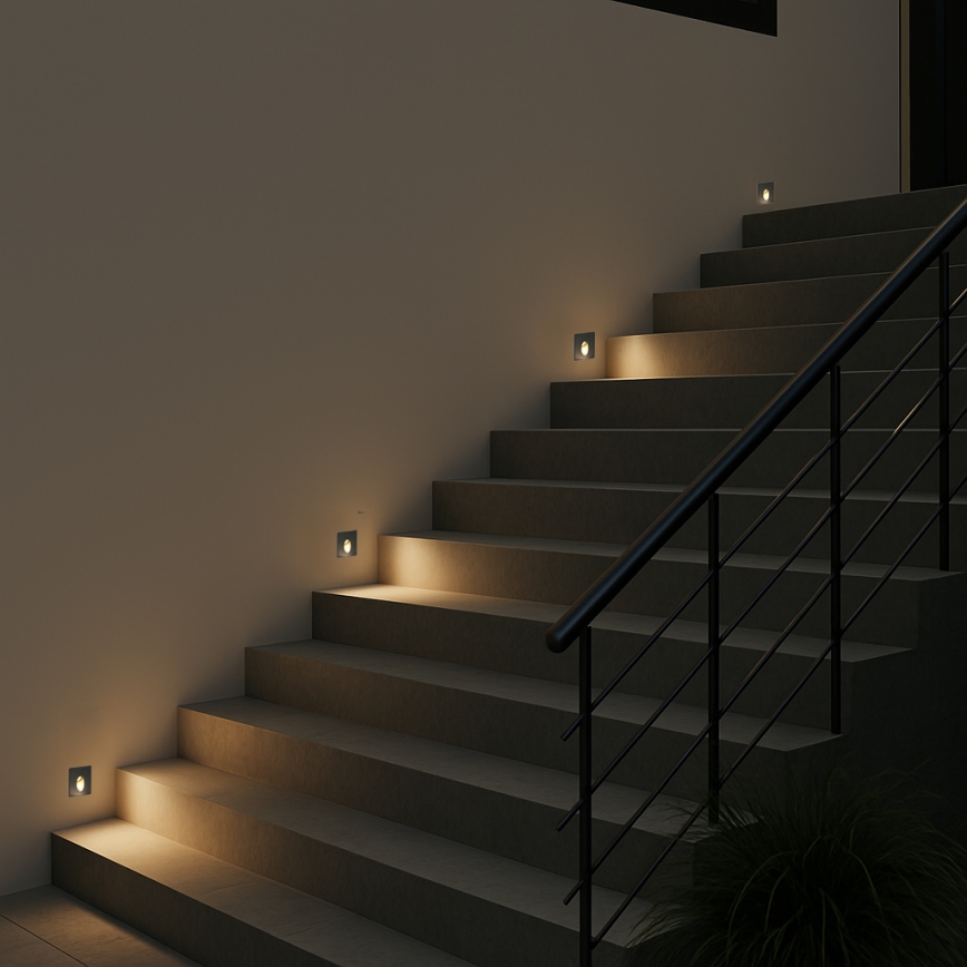Brilagi - LED udendørs indbygningsarmatur STAIRDOT LED/2W/230V sort IP65 firkantet