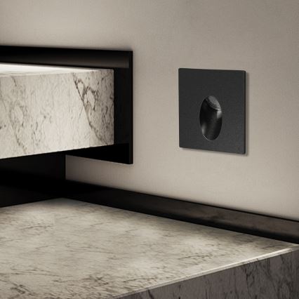 Brilagi - LED udendørs indbygningsarmatur STAIRDOT LED/2W/230V sort IP65 firkantet