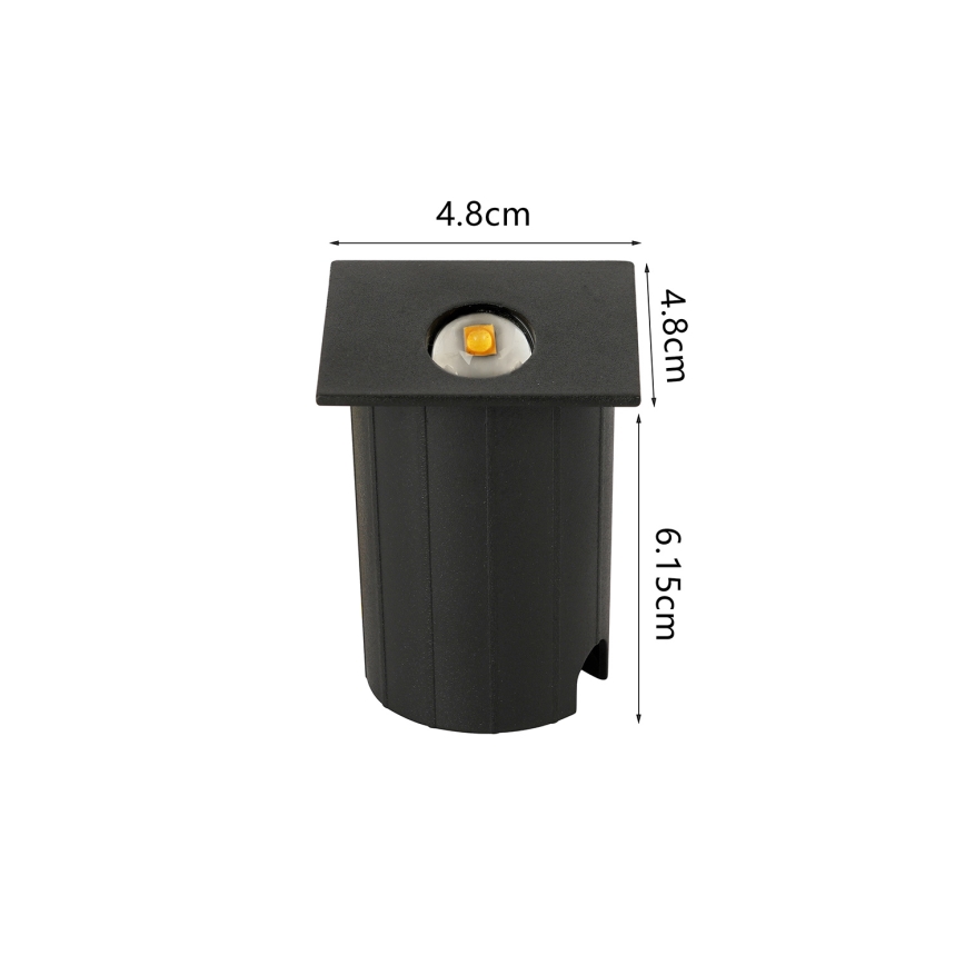 Brilagi - LED udendørs indbygningsarmatur STAIRDOT LED/2W/230V sort IP65 firkantet