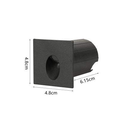 Brilagi - LED udendørs indbygningsarmatur STAIRDOT LED/2W/230V sort IP65 firkantet