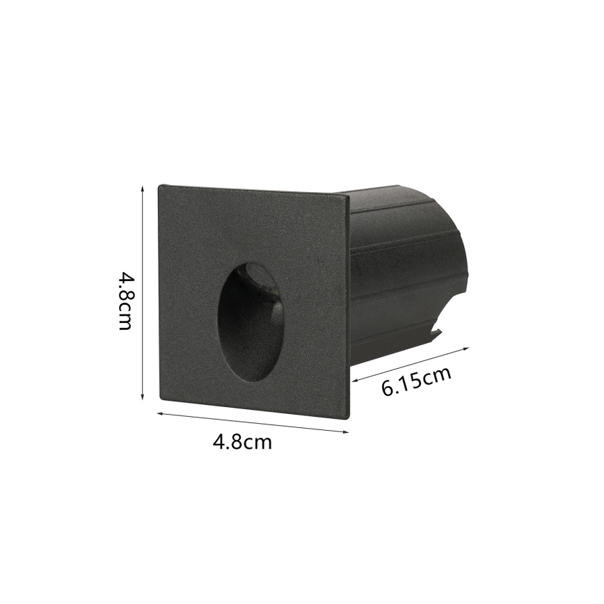 Brilagi - LED udendørs indbygningsarmatur STAIRDOT LED/2W/230V sort IP65 firkantet