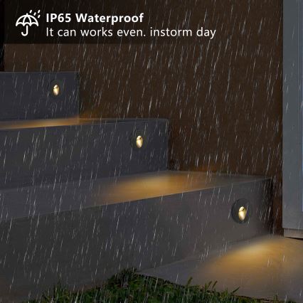 Brilagi - LED udendørs indbygningsarmatur STAIRDOT LED/2W/230V sort IP65 rund