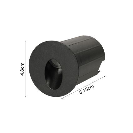 Brilagi - LED udendørs indbygningsarmatur STAIRDOT LED/2W/230V sort IP65 rund