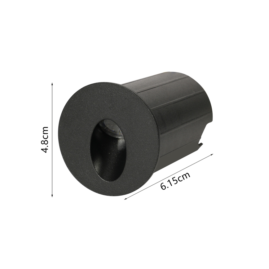 Brilagi - LED udendørs indbygningsarmatur STAIRDOT LED/2W/230V sort IP65 rund