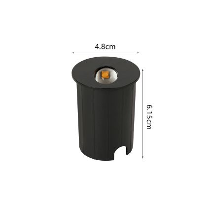Brilagi - LED udendørs indbygningsarmatur STAIRDOT LED/2W/230V sort IP65 rund