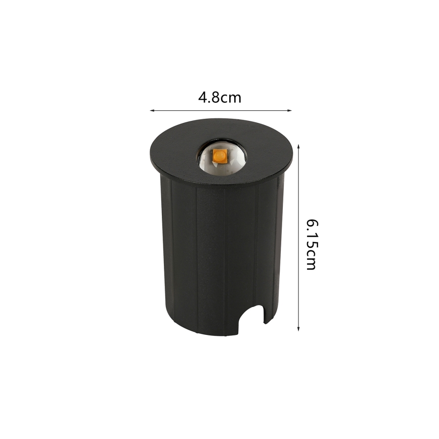 Brilagi - LED udendørs indbygningsarmatur STAIRDOT LED/2W/230V sort IP65 rund