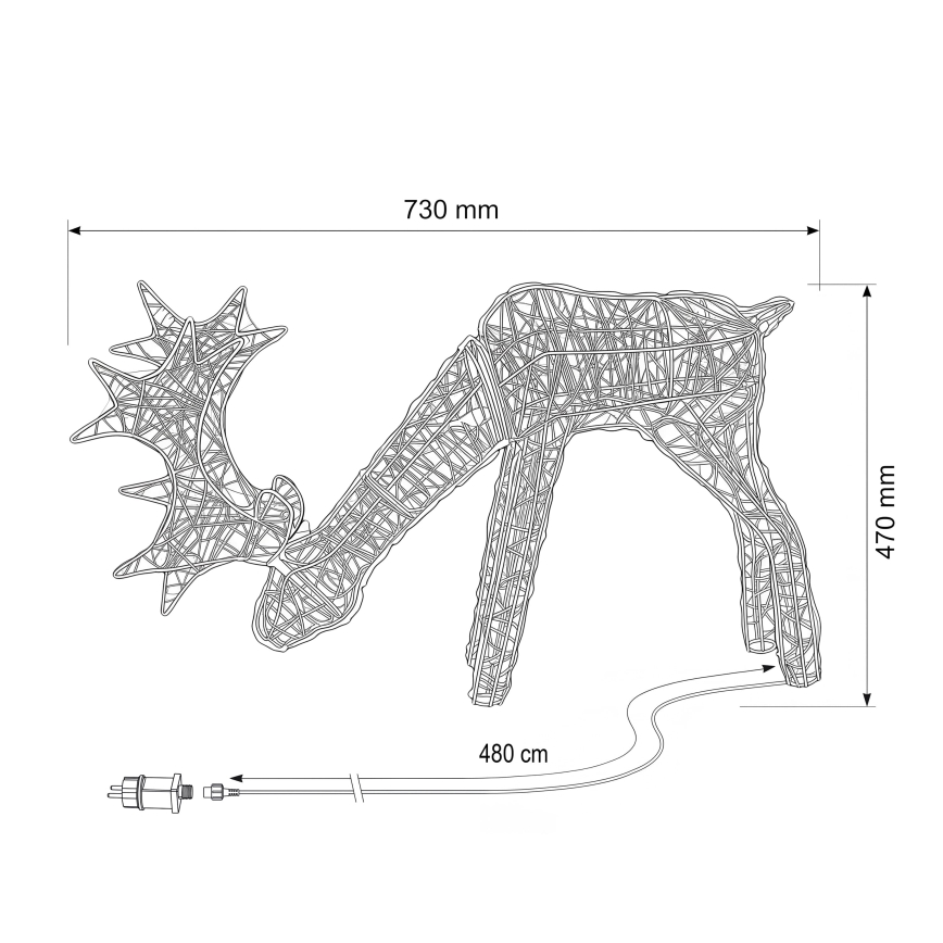 BRILAGI - LED Udendørs juledekoration LED/1,5W/230V IP44 73x47 cm rensdyr
